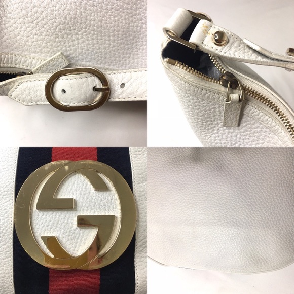 Authentic Gucci white leather hobo shoulde… - Picture 13 of 16